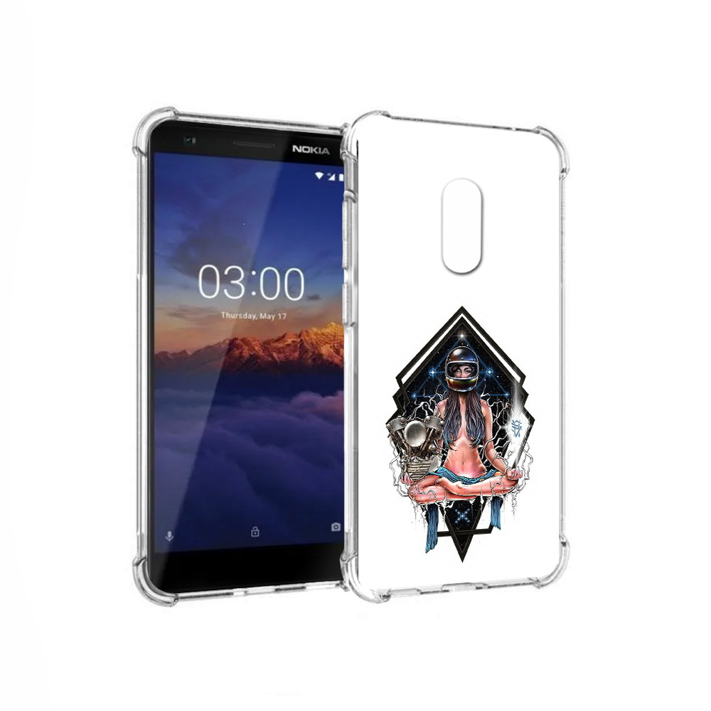 

Чехол MyPads Tocco для Nokia 3.1 красивая девушка в шлеме (PT114125.119.406), Прозрачный, Tocco