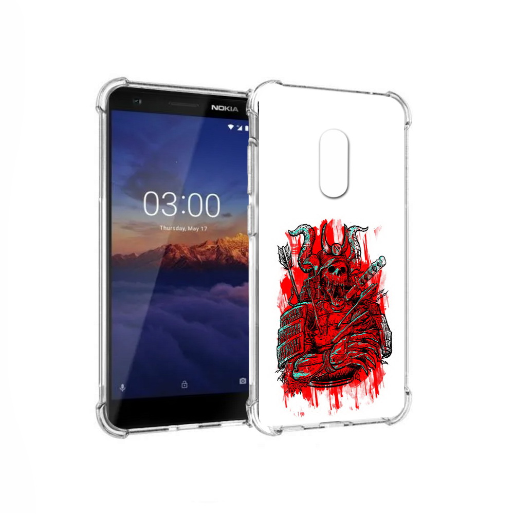 

Чехол MyPads Tocco для Nokia 3.1 красный скелет воин (PT114125.119.413), Прозрачный, Tocco