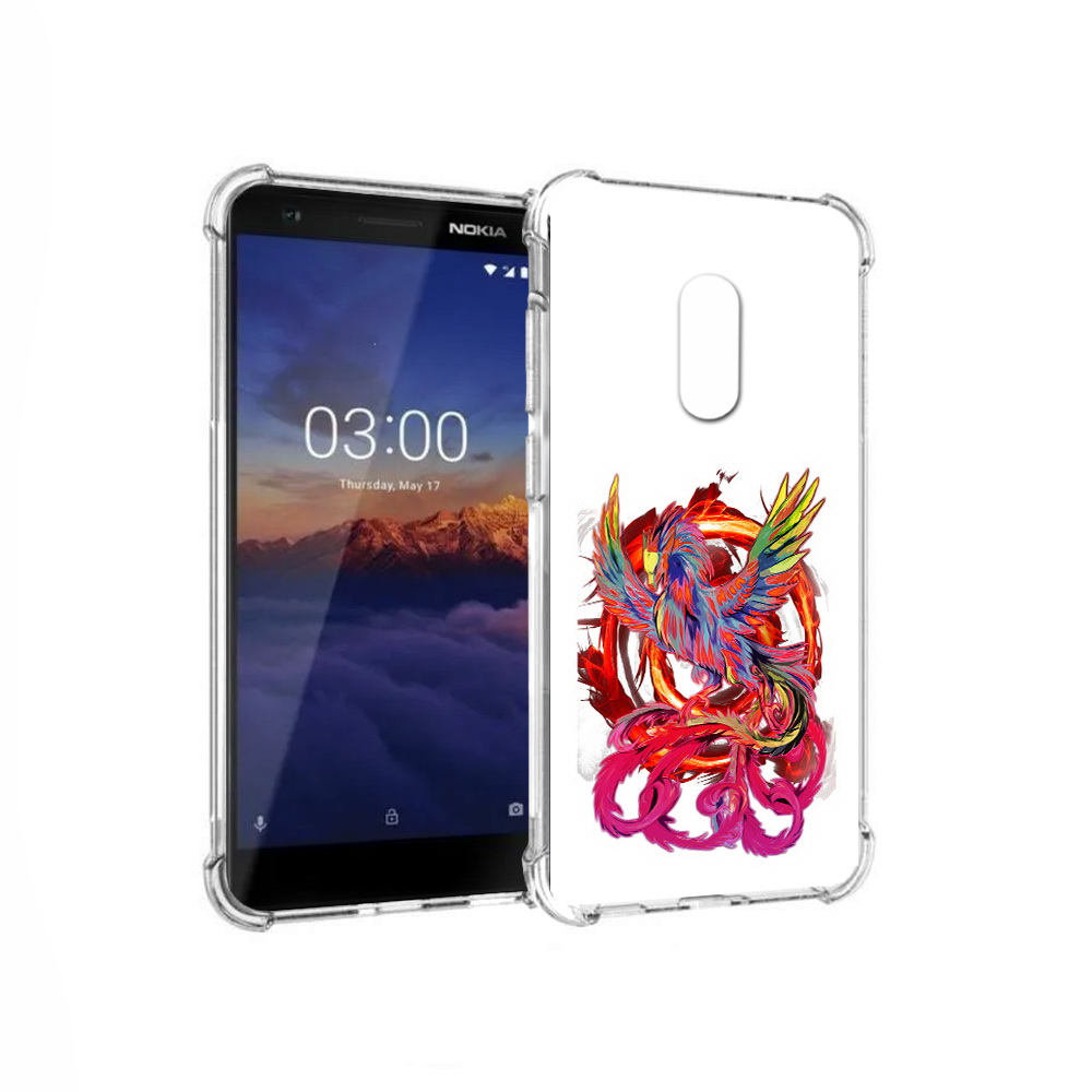 

Чехол MyPads Tocco для Nokia 3.1 красочный феникс (PT114125.119.414), Прозрачный, Tocco