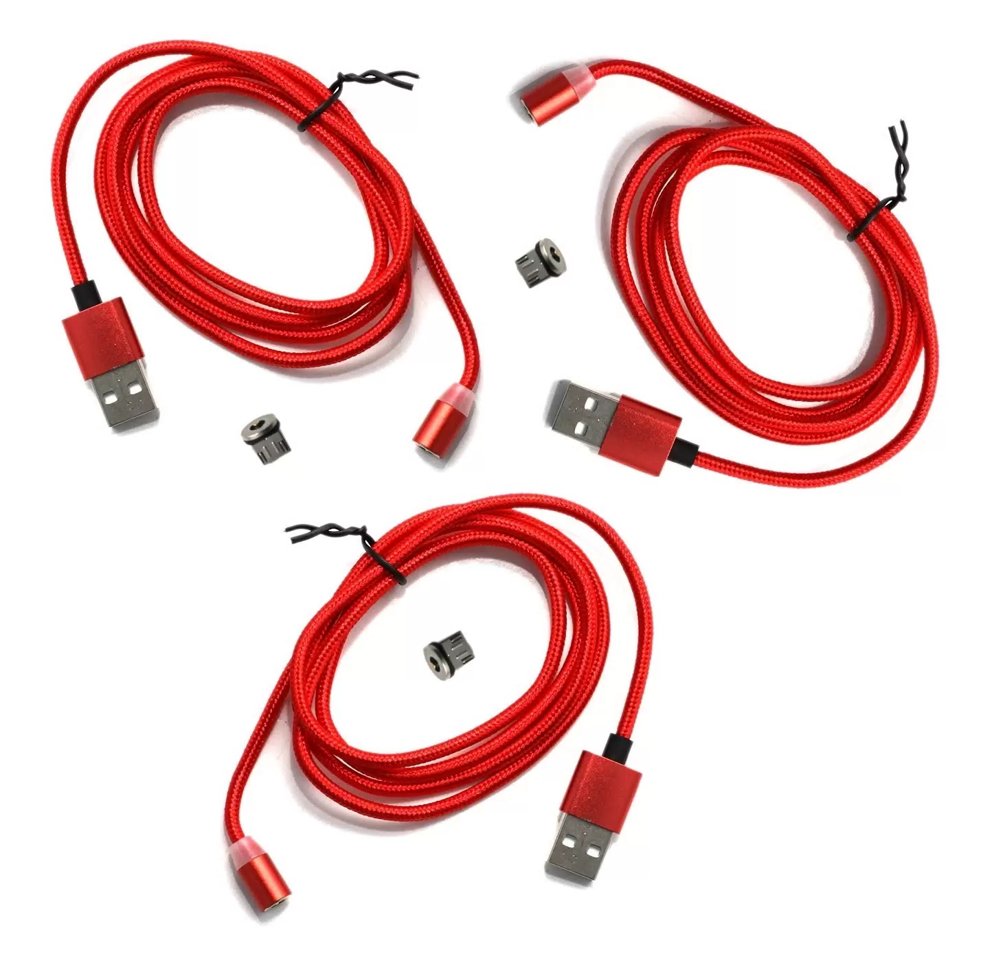 

Кабель micro USB - USB 1 м, красный (набор 3 шт)