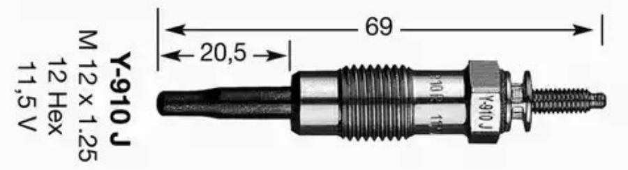 

DP-3_свеча накаливания!\ Ford Mondeo 93-96/Escort 86-01, Mazda 121 1.8 96>