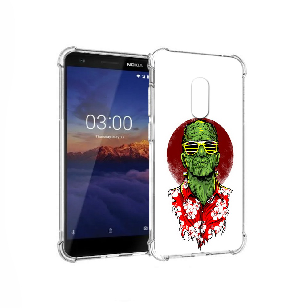 

Чехол MyPads Tocco для Nokia 3.1 крутой зеленый мужчина в очках (PT114125.119.424), Прозрачный, Tocco