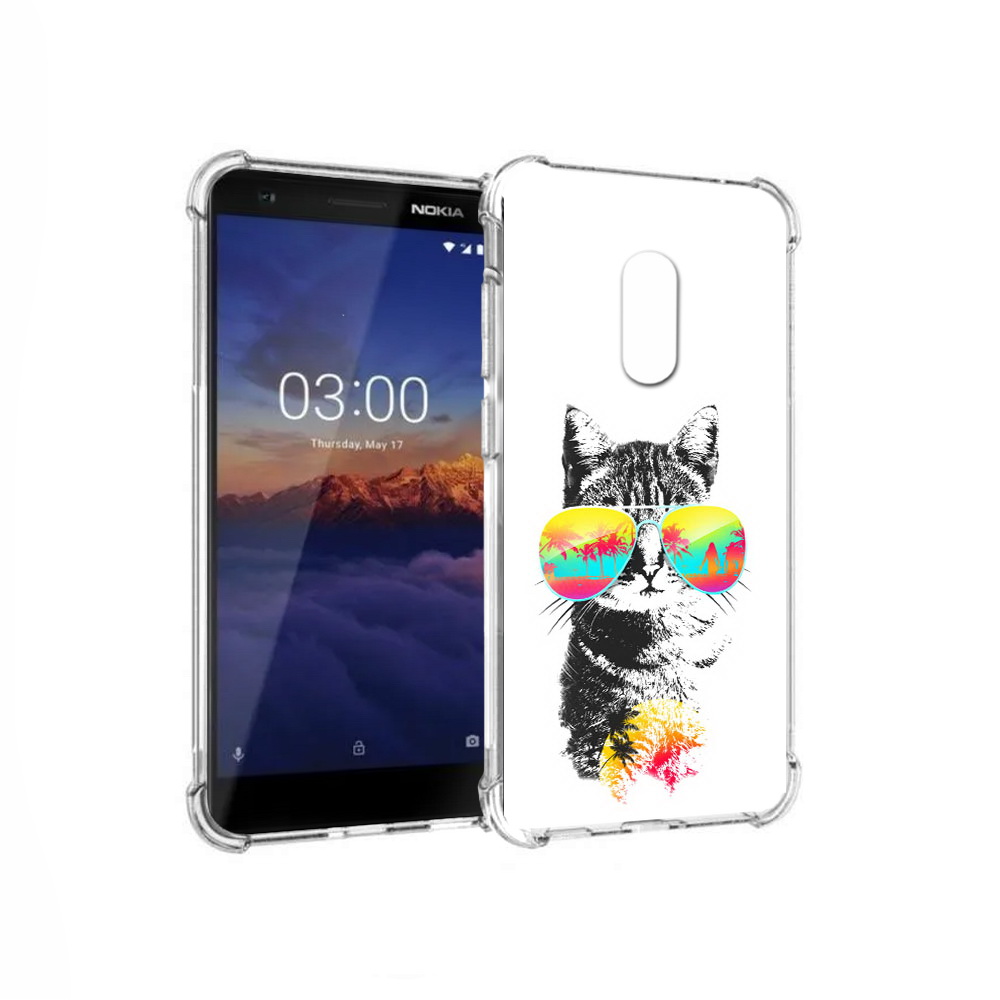 

Чехол MyPads Tocco для Nokia 3.1 крутой кот (PT114125.119.425), Прозрачный, Tocco