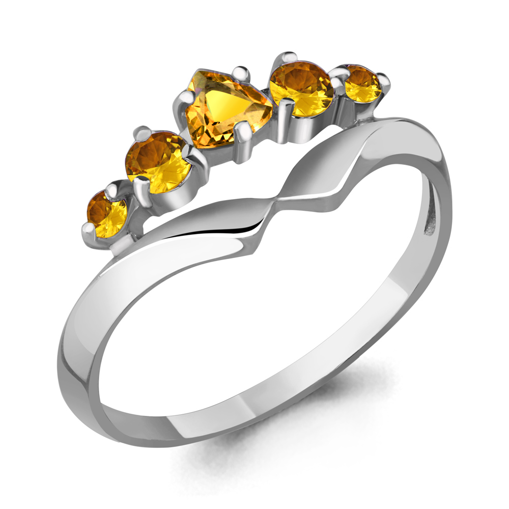 

Кольцо из серебра с цитрином р.  Aquamarine 6568706_925_р, 6568706_925_р
