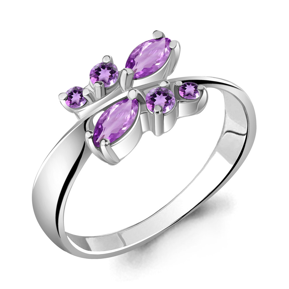 

Кольцо из серебра с аметистом р.  Aquamarine 6568904_925_р, 6568904_925_р