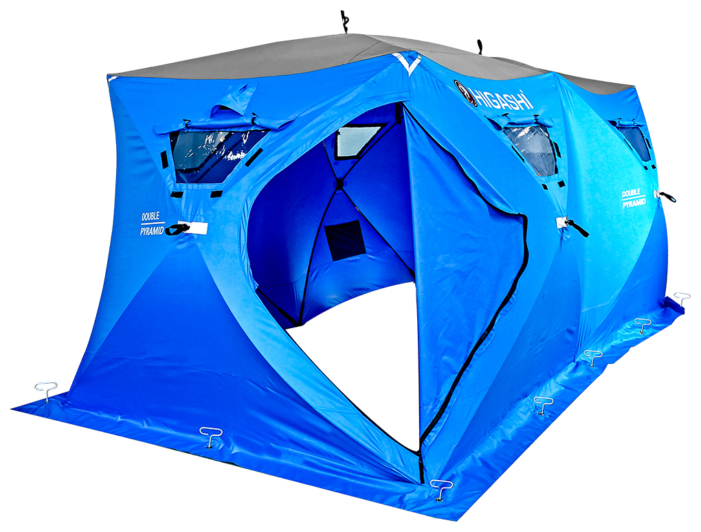 Палатка Higashi Double Pyramid Pro, для рыбалки, 8 мест, синий