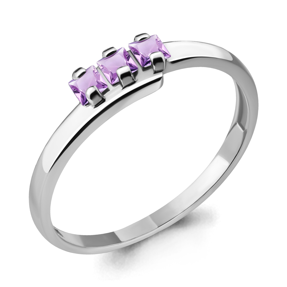 

Кольцо из серебра с аметистом р. 16 Aquamarine 6569004_925_р, 6569004_925_р