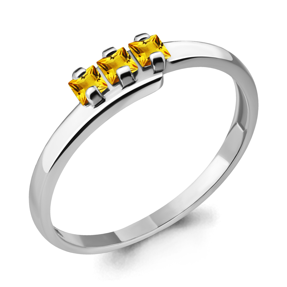 

Кольцо из серебра с цитрином р. 17,5 Aquamarine 6569006_925_р, 6569006_925_р