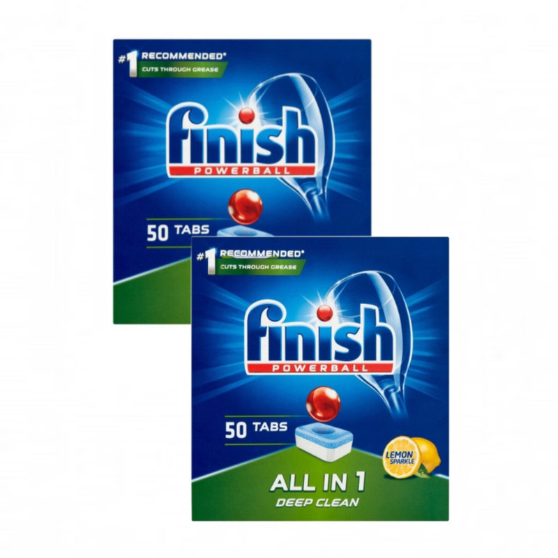 фото Таблетки для посудомоечной машины finish all in 1 deep clean лимон, 50шт x 2 упаковки