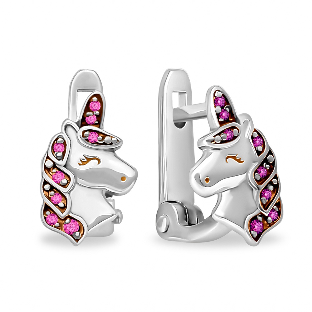 

Серьги из серебра 585Gold 902000745, фианит, 902000745