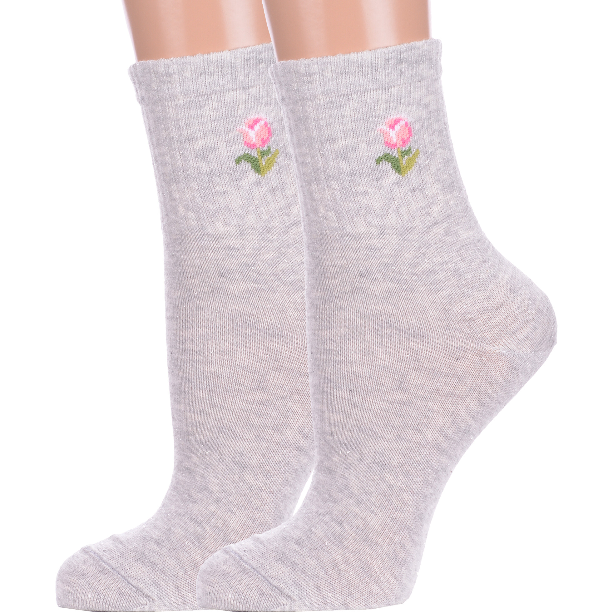 Комплект носков женских Брестский чулочный комбинат 2-23С1155 серых 25, 2 пары