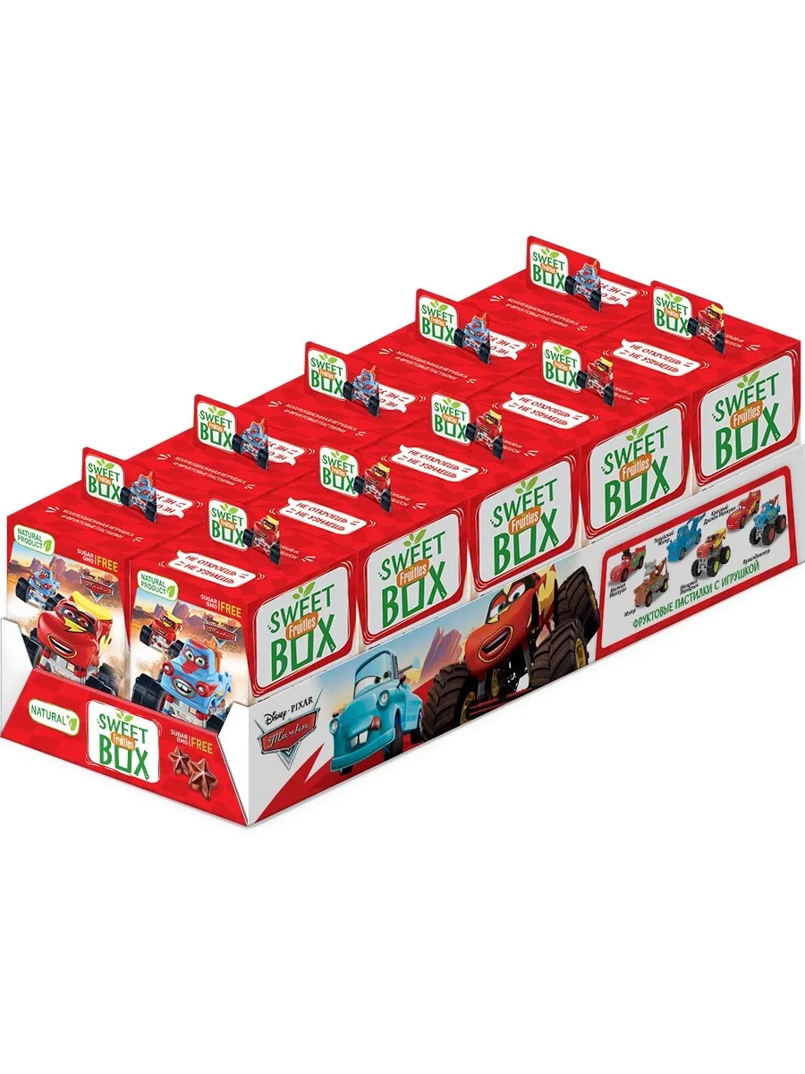 

Фруктовые пастилки SWEET BOX DISNEY ТАЧКИ 2 FRUITLES с игрушкой, 10 шт по 5г., Тачки 2