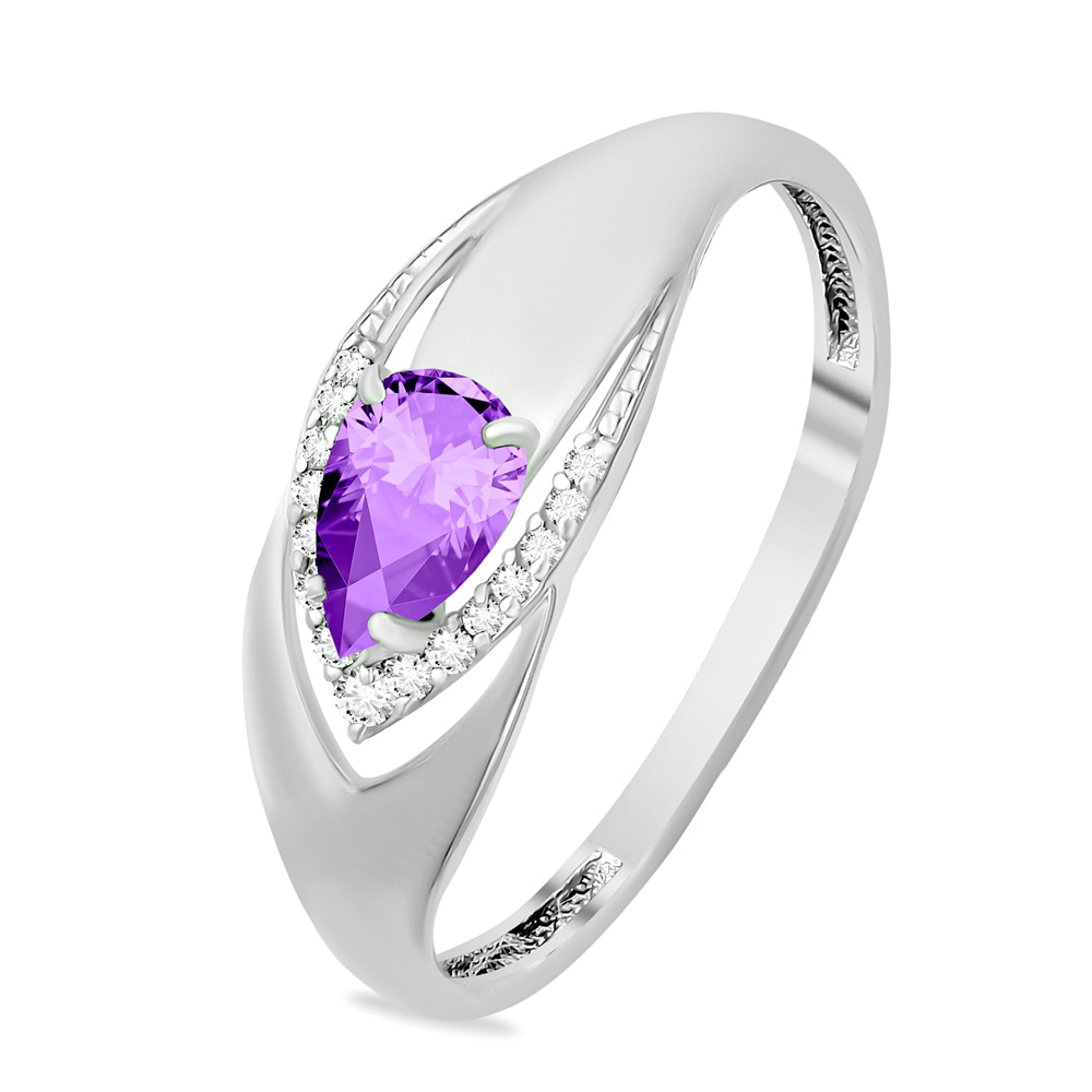 

Кольцо из серебра с аметистом/фианитом р. , 585Gold 701011192, 701011192