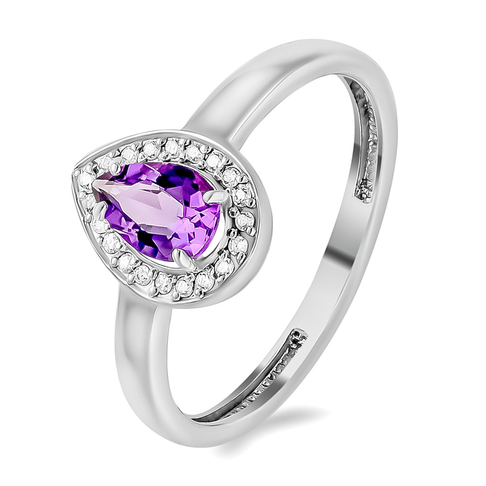 

Кольцо из серебра р.  585Gold 701011067, аметист\фианит, 701011067