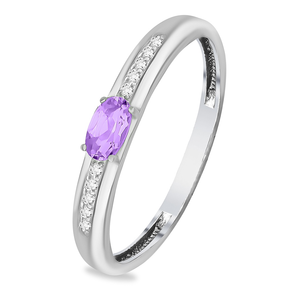 

Кольцо из серебра с аметистом/фианитом р. , 585Gold 701011070, 701011070