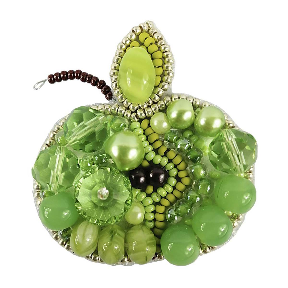 фото Набор для изготовления броши crystal art зелёное яблоко бп256 55х5 см
