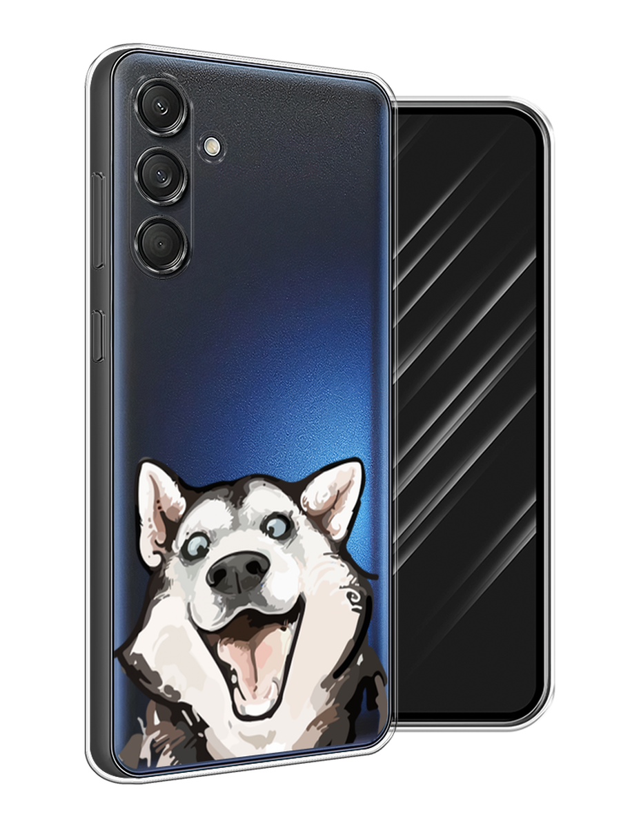 

Чехол Awog на Samsung Galaxy M55 "Радостный хаски", Белый;голубой;черный, 2109650-1