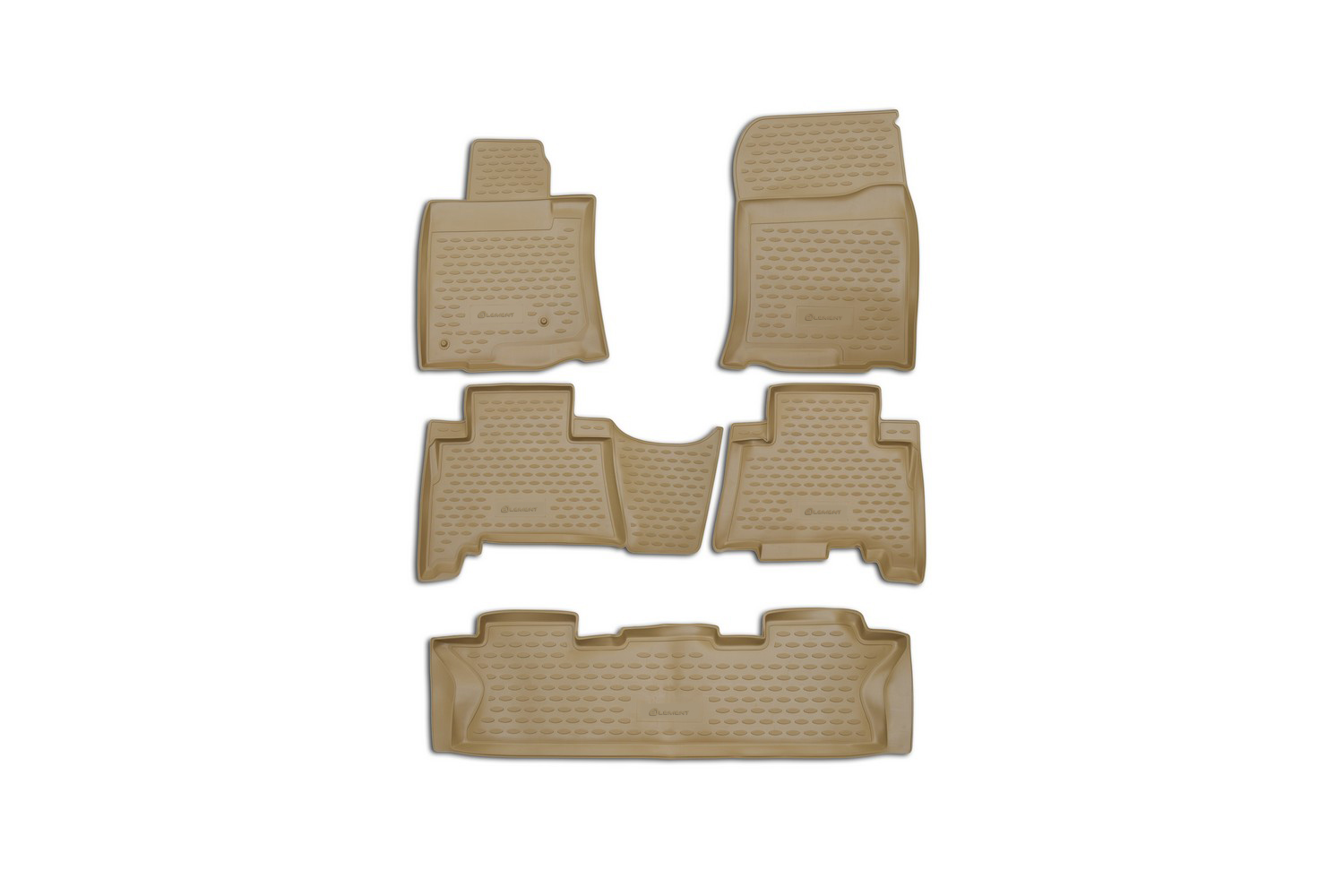 

Коврики в салон TOYOTA Land Cruiser Prado 12/2009-2013, 5 шт., 7 мест. (ПУ, беж)