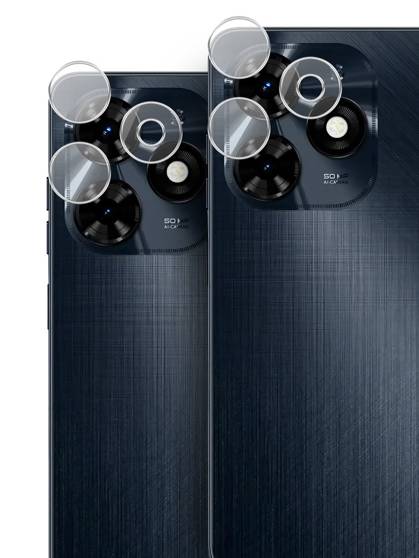 

Защитное стекло для Tecno Spark 20C на камеру 2 шт гибридное прозрачное, Tecno Spark 20C