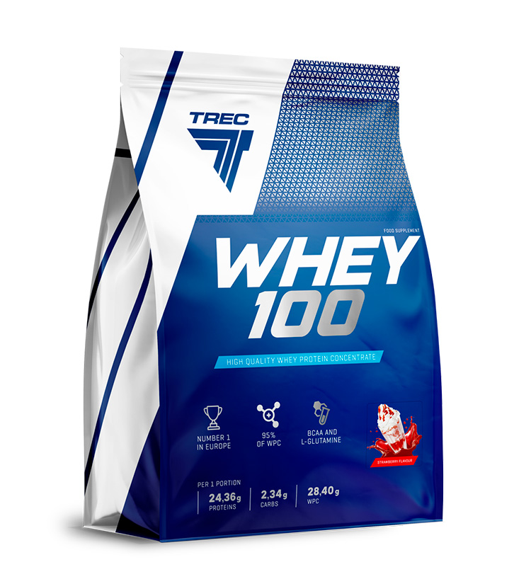 Trec Nutrition Whey 100, 2270 г, вкус: клубника