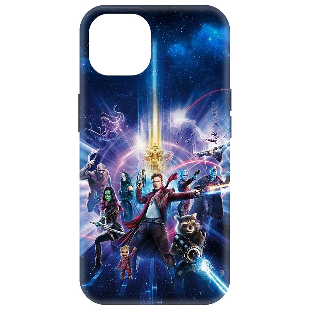

Чехол-накладка Krutoff Soft Case Стражи Галактики. Все вместе для iPhone 15 черный