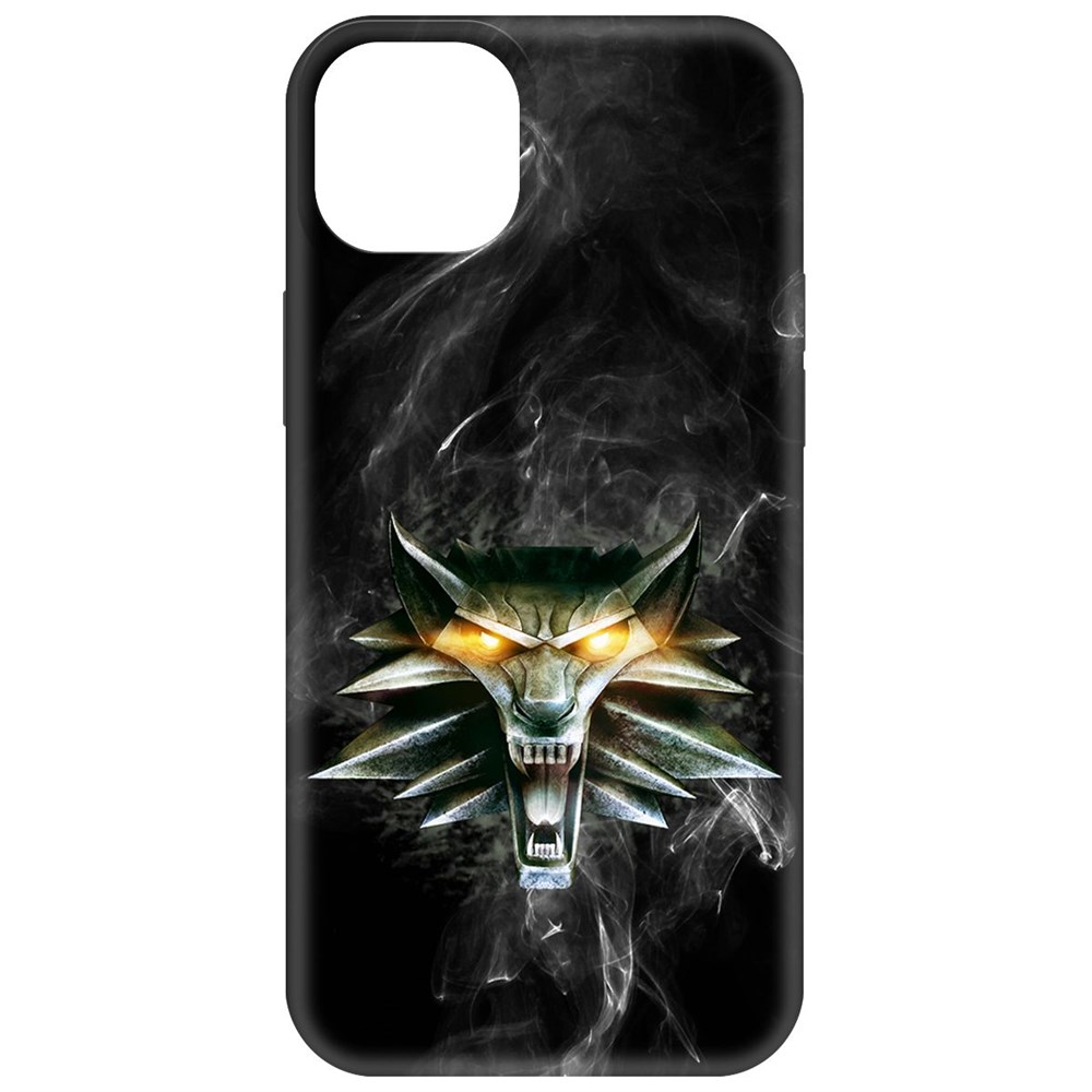 Чехол-накладка Krutoff Soft Case Ведьмак. Школа Волка для iPhone 15 Plus черный