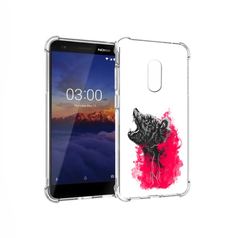 

Чехол MyPads Tocco для Nokia 3.1 медведь в дымке (PT114125.119.463), Прозрачный, Tocco