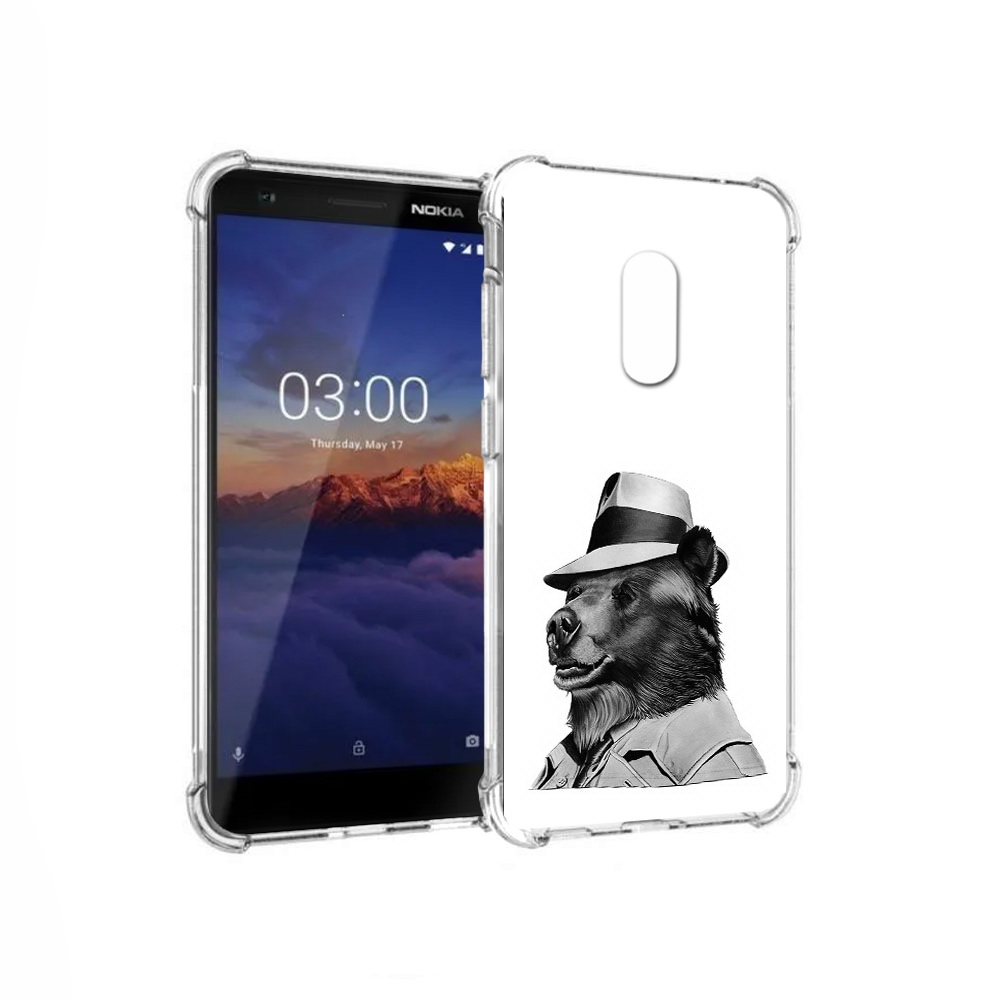 

Чехол MyPads Tocco для Nokia 3.1 медведь в шляпе (PT114125.119.465), Прозрачный, Tocco