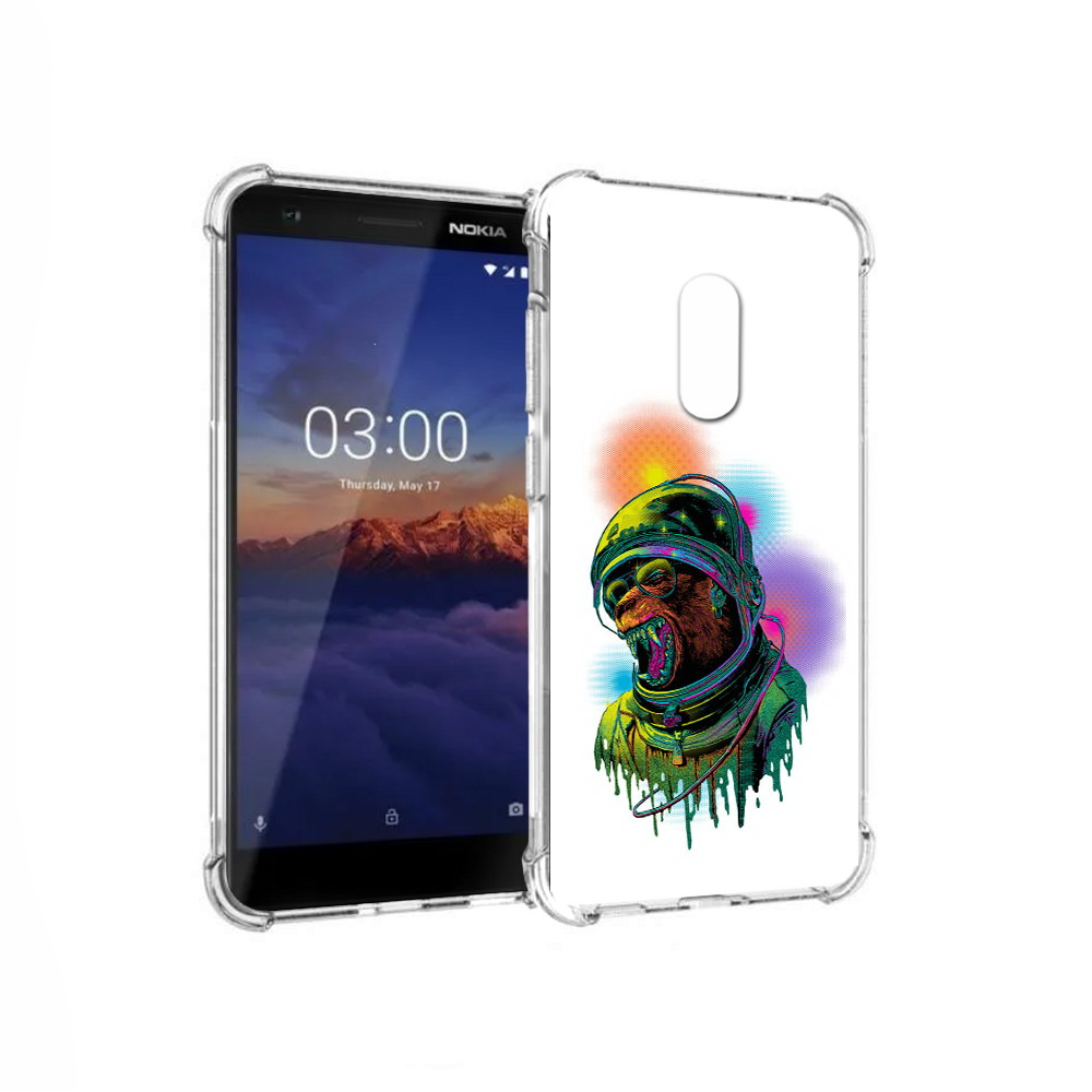 

Чехол MyPads Tocco для Nokia 3.1 медведь космонавт (PT114125.119.466), Прозрачный, Tocco
