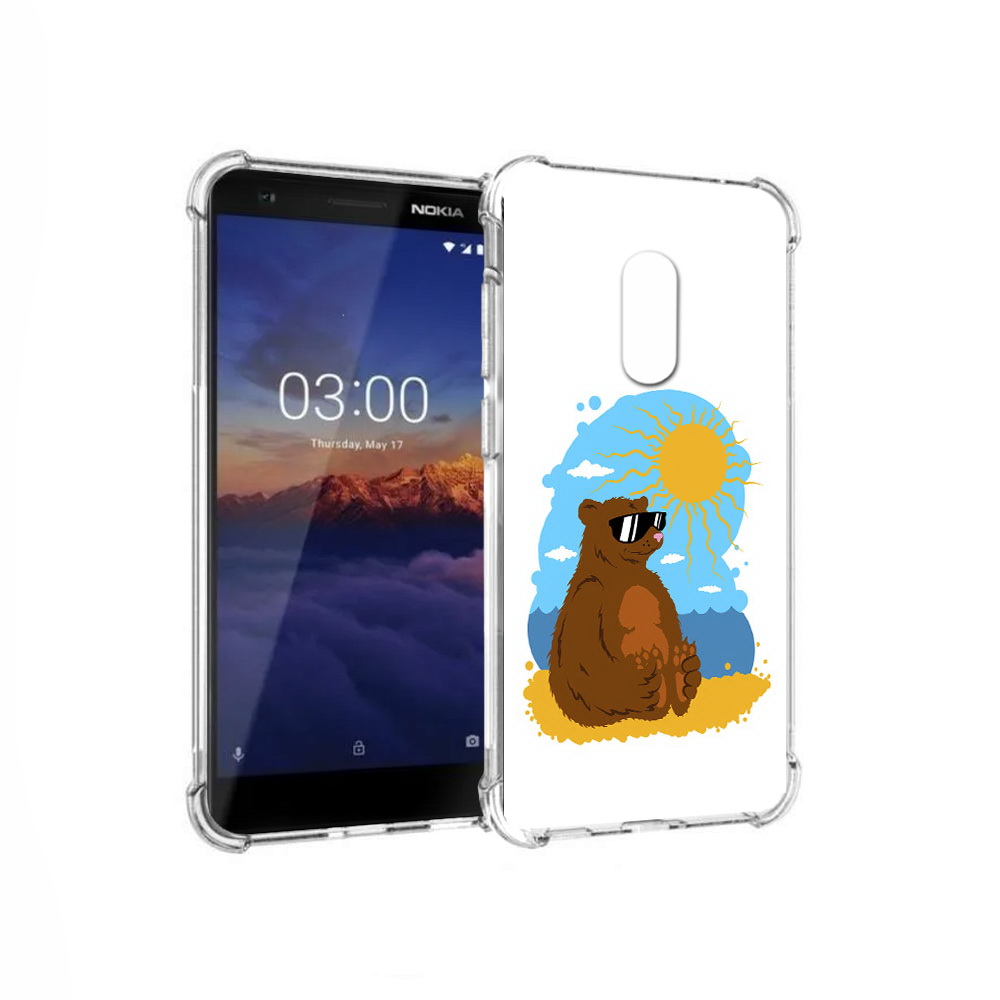 

Чехол MyPads Tocco для Nokia 3.1 медведь на чиле (PT114125.119.468), Прозрачный, Tocco