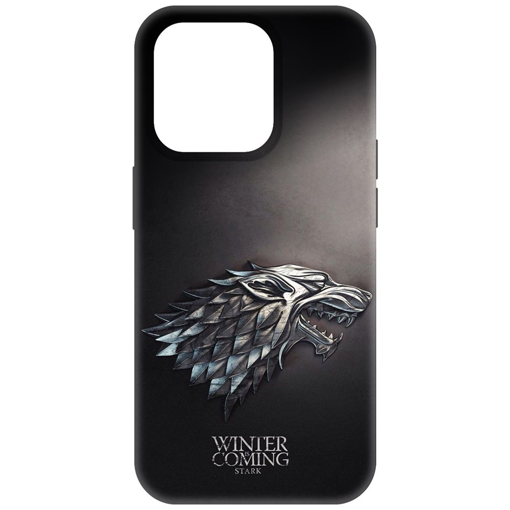 Чехол-накладка Krutoff Soft Case Игра Престолов. Зима Близко для iPhone 15 Pro черный