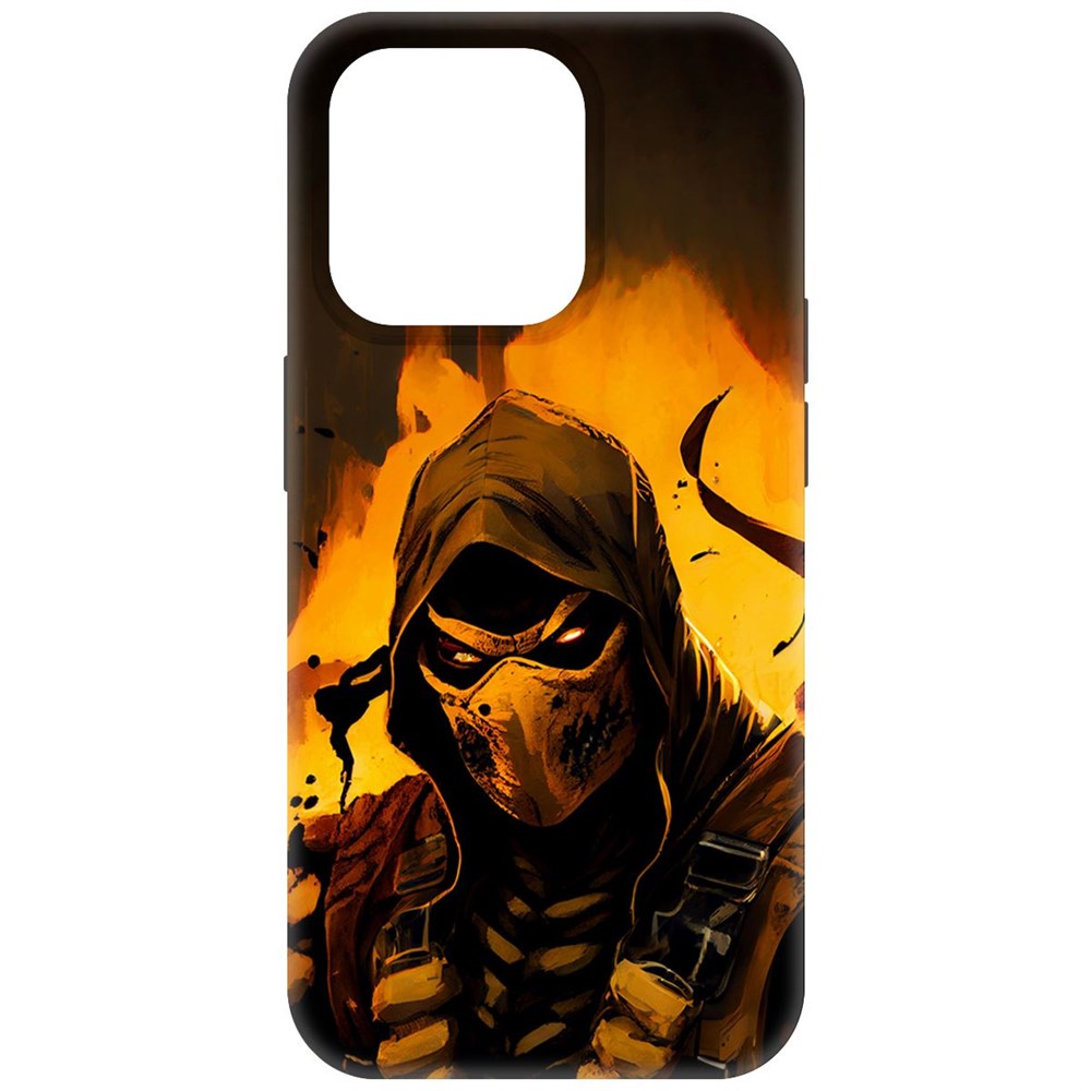

Чехол-накладка Krutoff Soft Case Мортал Комбат. Скорпион для iPhone 15 Pro черный