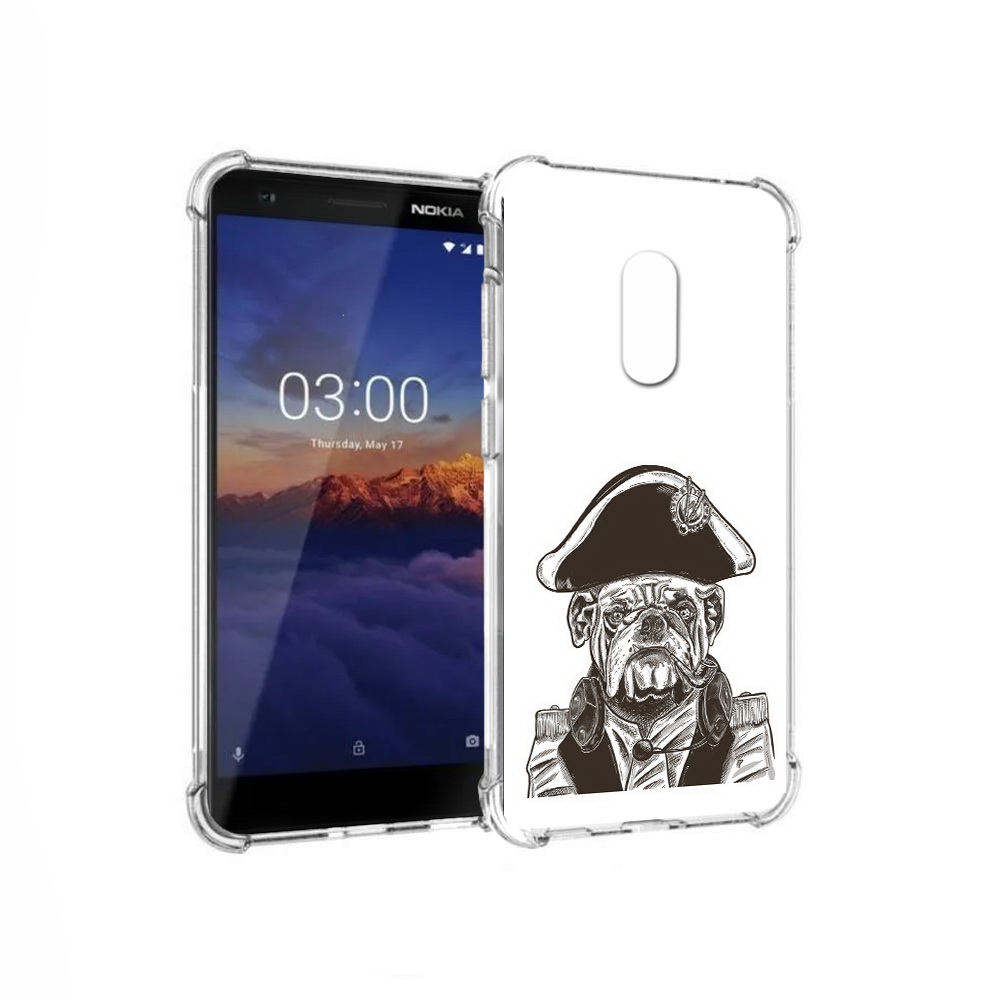 

Чехол MyPads Tocco для Nokia 3.1 мопс генерал (PT114125.119.483), Прозрачный, Tocco