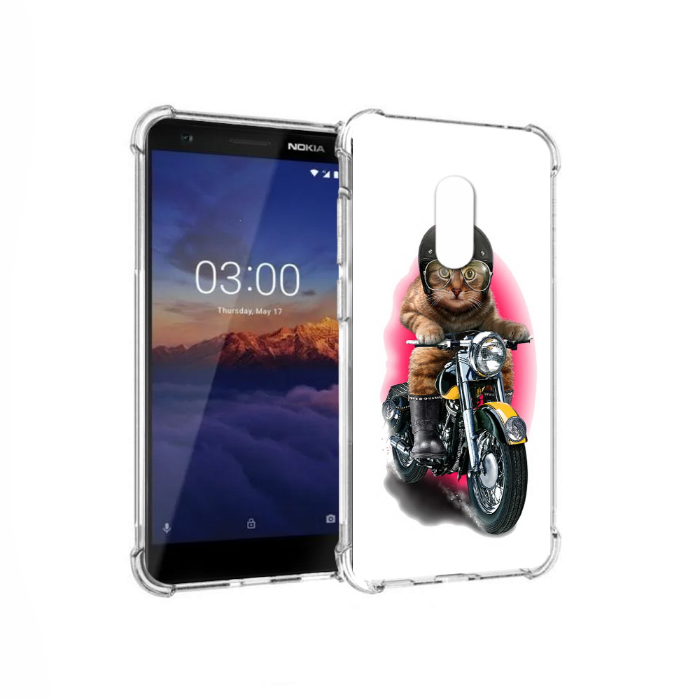 

Чехол MyPads Tocco для Nokia 3.1 мото-кот (PT114125.119.485), Прозрачный, Tocco