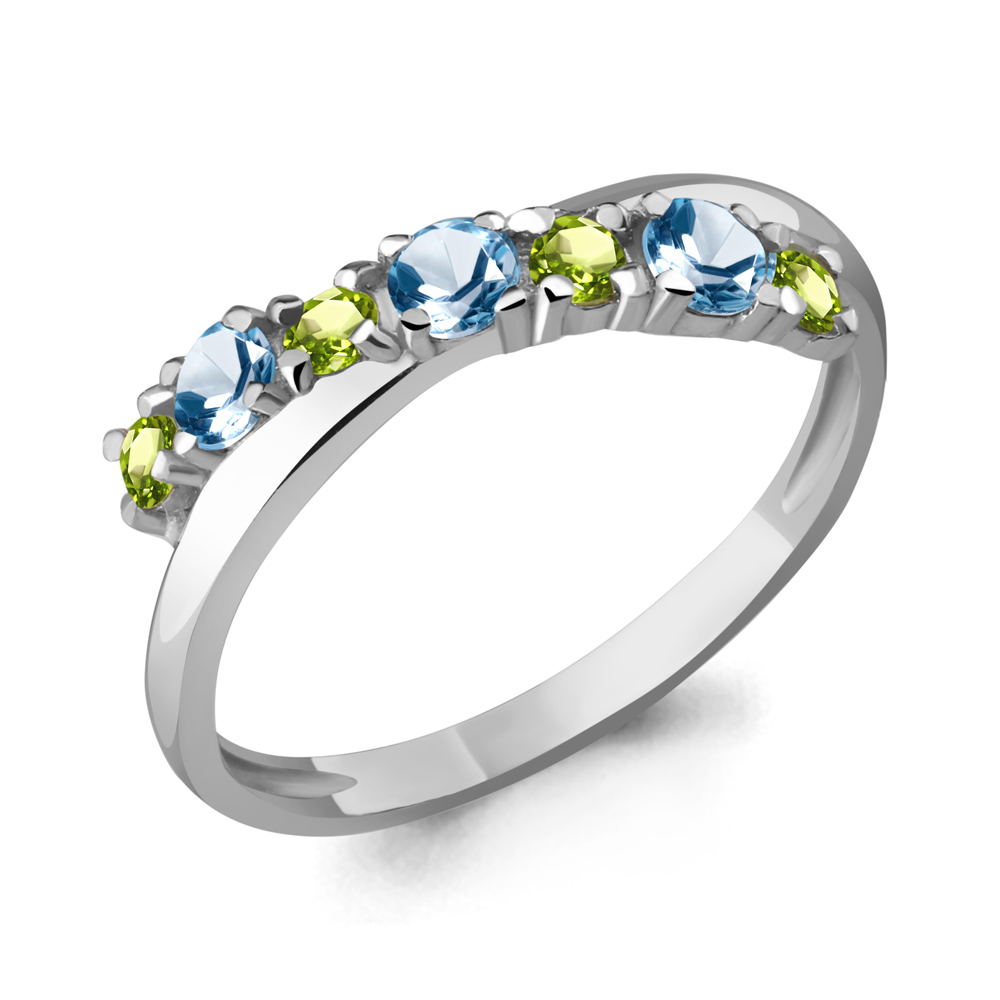 

Кольцо из серебра с топазом р. 18 Aquamarine 6569331_925_р, 6569331_925_р
