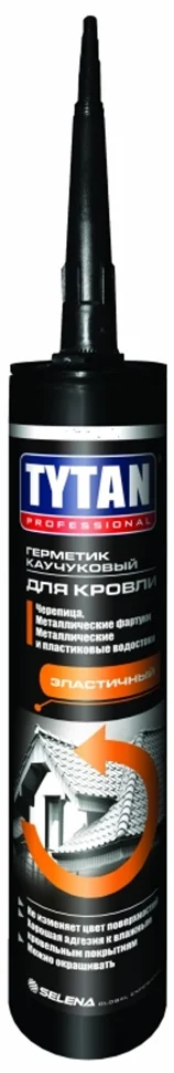 Герметик каучуковый кровельный черный TYTAN Professional 310мл герметик для каминов черный 280 мл tytan professional