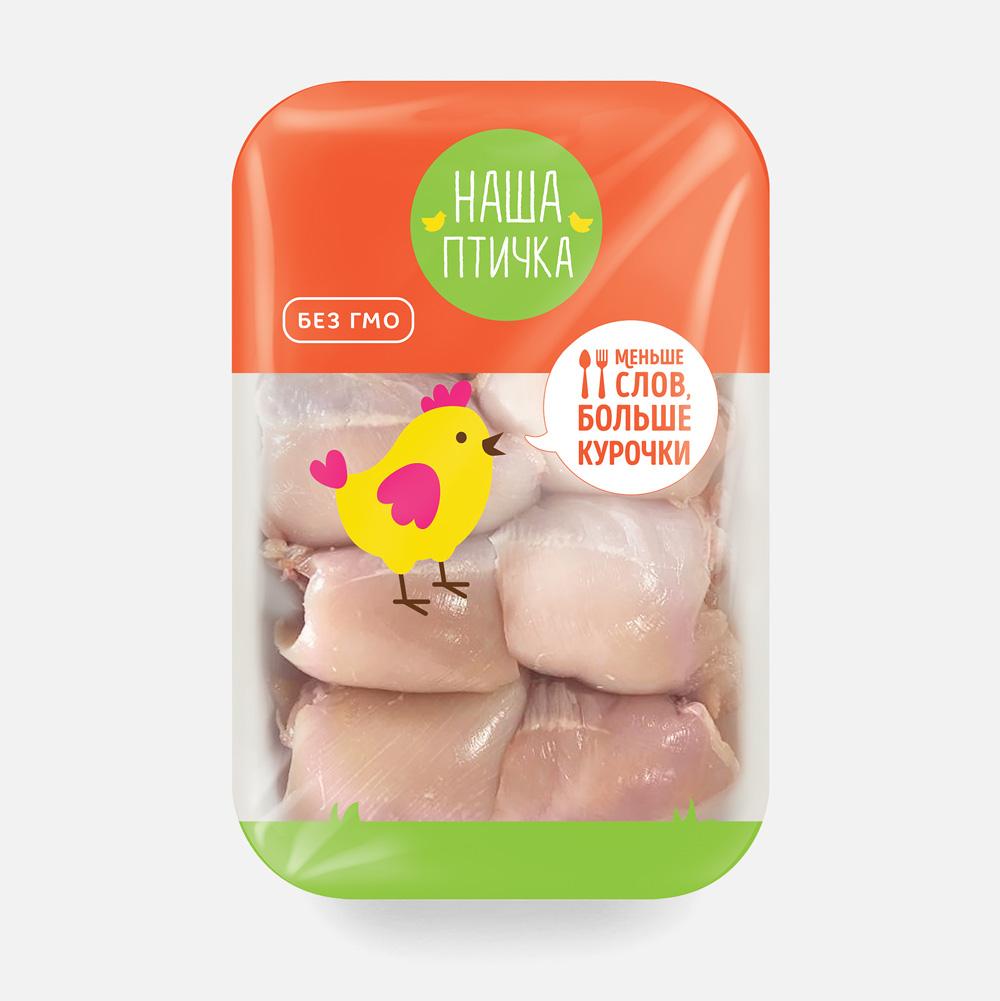 

Филе бедра цыплёнка-бройлера Наша птичка без кожи, охлаждённое, 1,1-1,2 кг