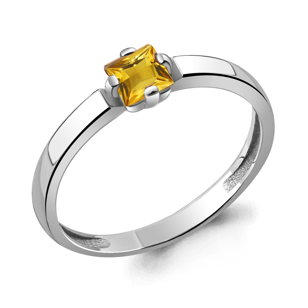 

Кольцо из серебра с цитрином р. 18 Aquamarine 6569406_925_р, 6569406_925_р