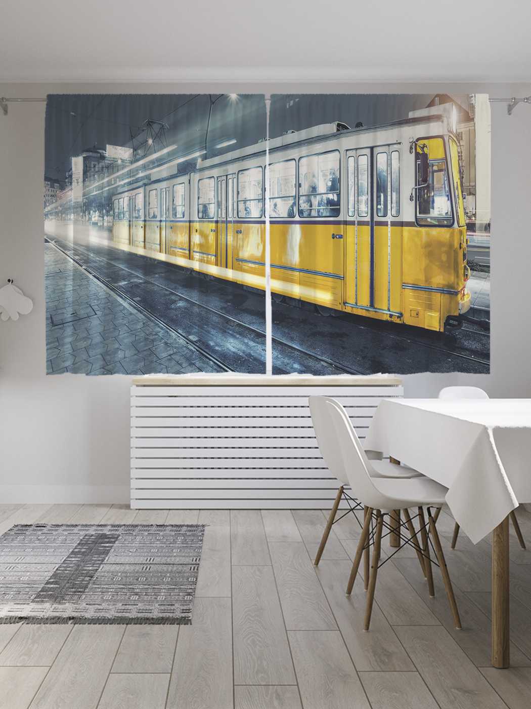 фото Классические шторы joyarty "скоростной трамвай", серия oxford delux, 2 полотна 145x180 см