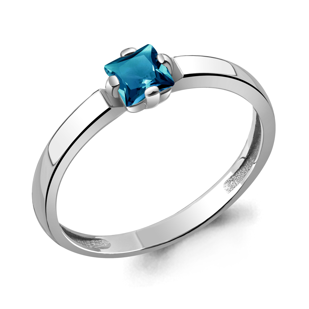 

Кольцо из серебра с топазом р. 17,5 Aquamarine 6569408_925_р, 6569408_925_р