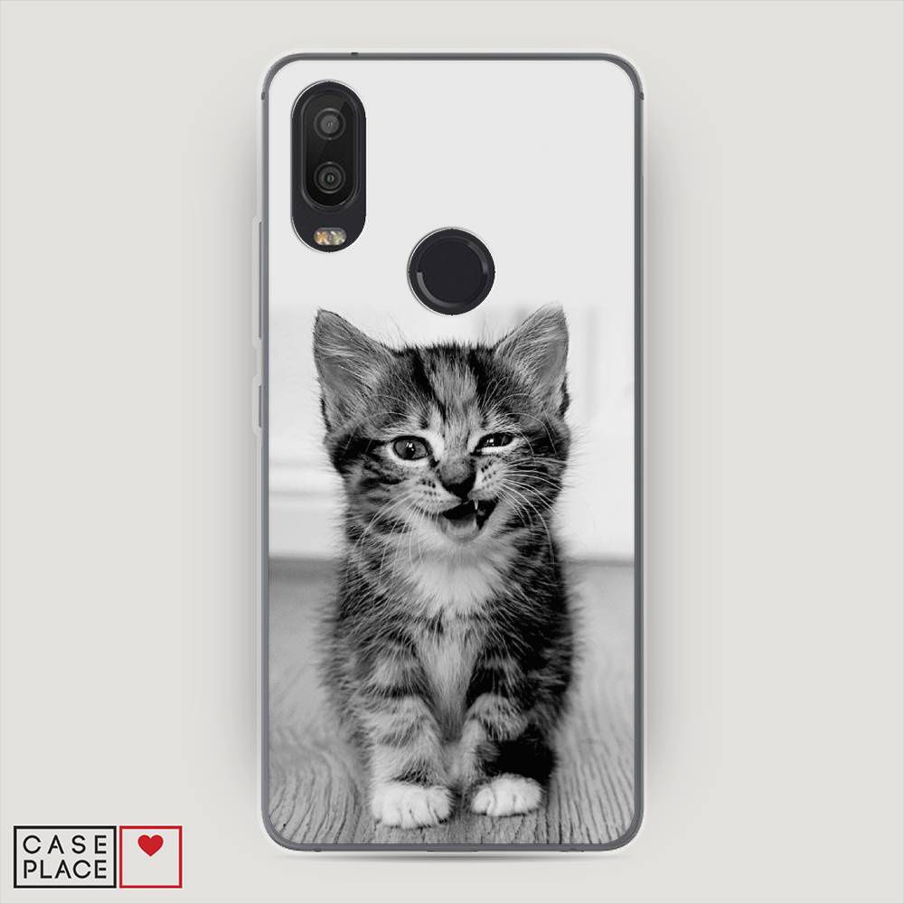 фото Чехол awog "подмигивающий котенок" для bq aquarius x2 pro