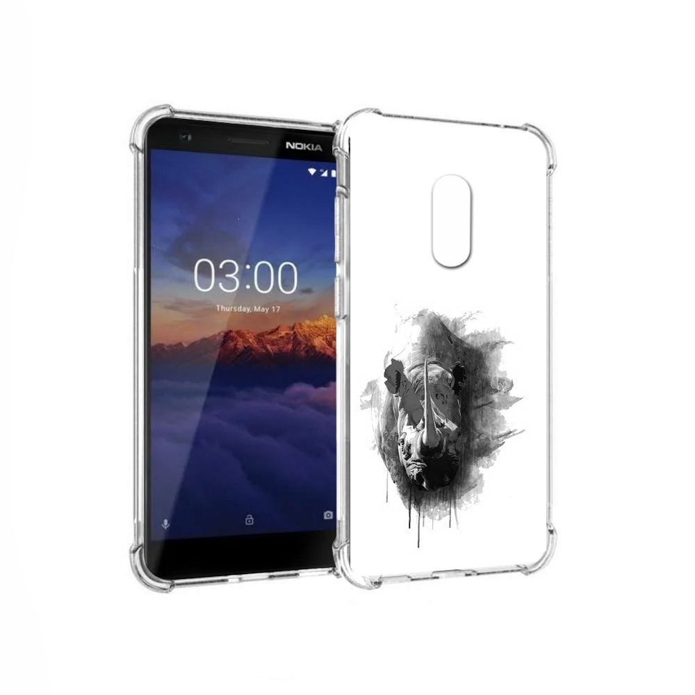 

Чехол MyPads Tocco для Nokia 3.1 носорог (PT114125.119.523), Прозрачный, Tocco