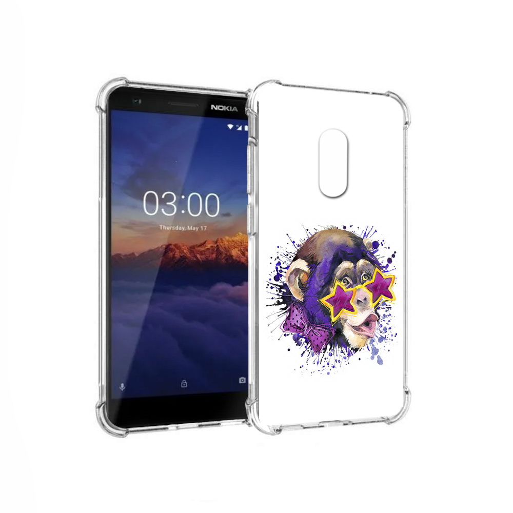 

Чехол MyPads Tocco для Nokia 3.1 обезьяна в очках (PT114125.119.524), Прозрачный, Tocco