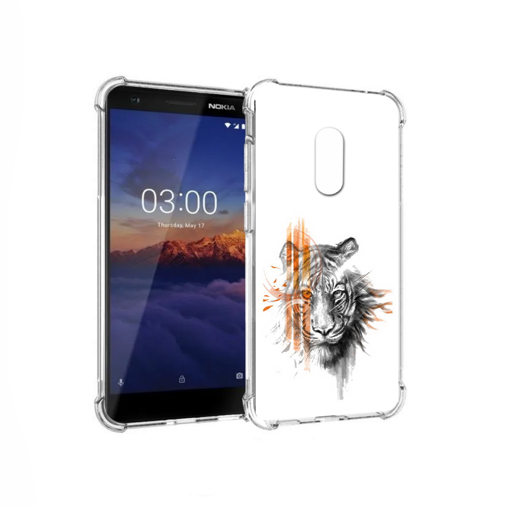 

Чехол MyPads Tocco для Nokia 3.1 огненный тигр (PT114125.119.526), Прозрачный, Tocco