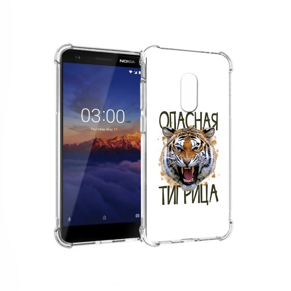

Чехол MyPads Tocco для Nokia 3.1 опасная тигрица (PT114125.119.527), Прозрачный, Tocco