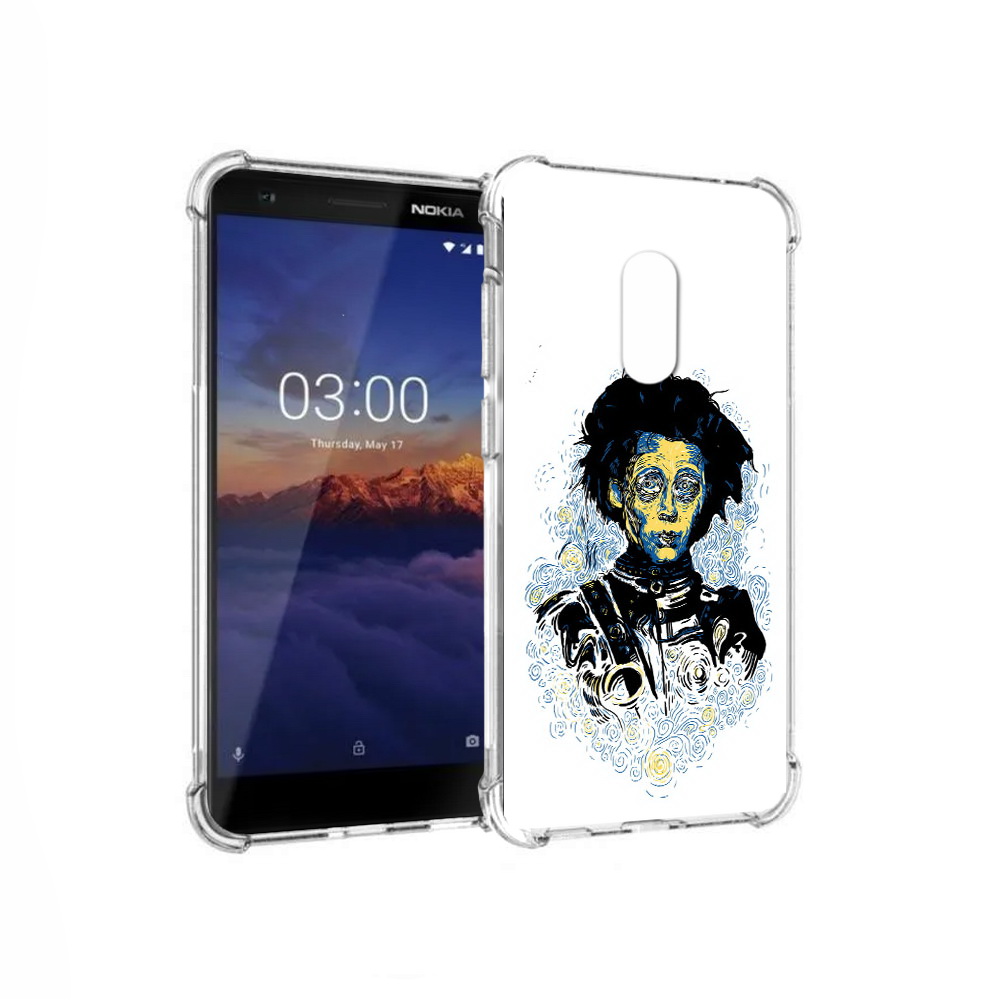 

Чехол MyPads Tocco для Nokia 3.1 парень черно-белый абстракция (PT114125.119.535), Прозрачный, Tocco