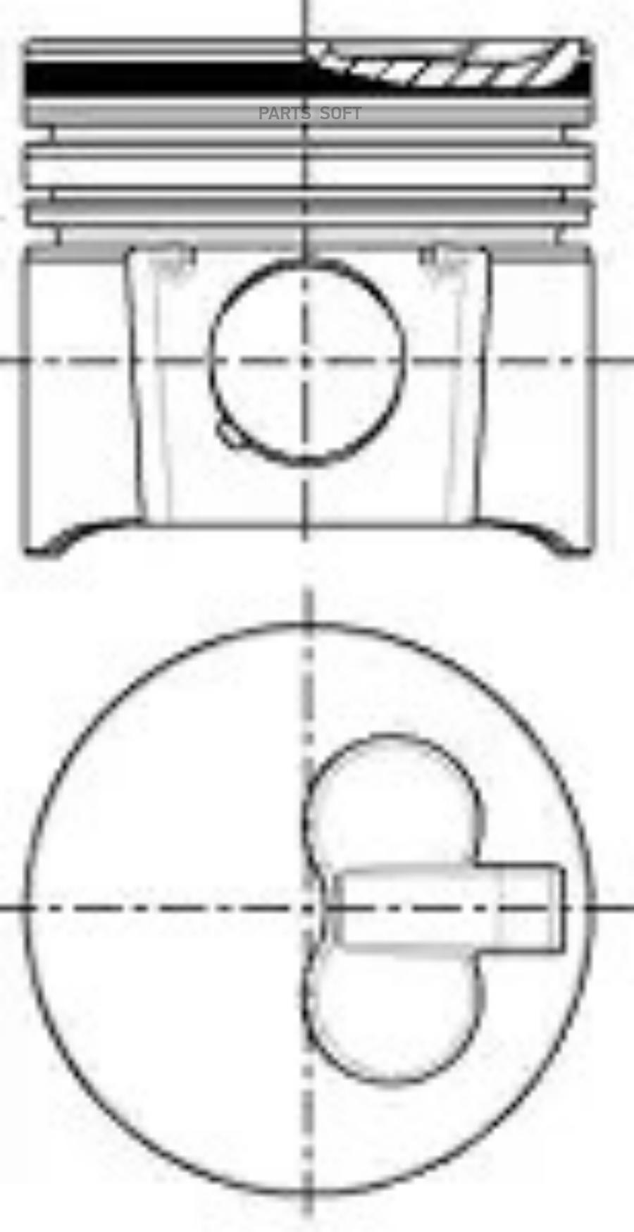 

Поршень ДВС NURAL Peugeot; Citroen 1.9D DW8 82.2 2x2x3 +0.60 96-