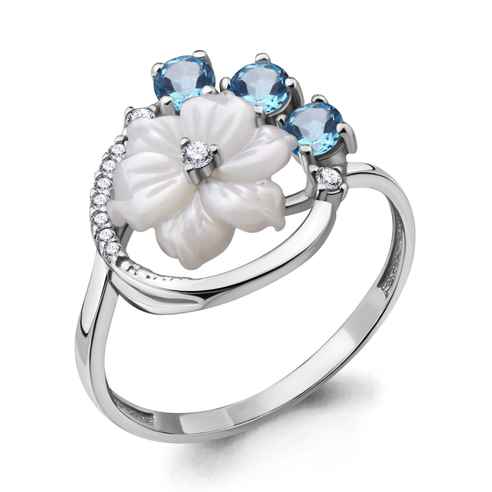 

Кольцо из серебра с топазом р.  Aquamarine 6570705А_925_р, 6570705А_925_р