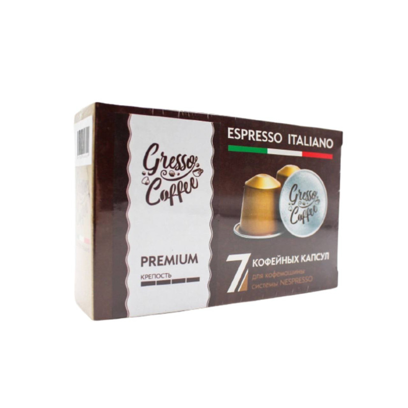 фото Кофе в капсулах gresso coffee premium для кофемашины nespresso (неспрессо), 7 шт.