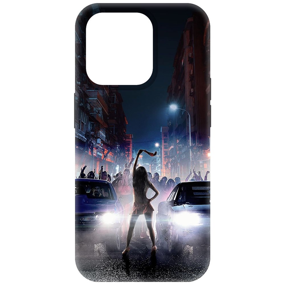 Чехол-накладка Krutoff Soft Case Форсаж. Стритрейсинг для iPhone 15 Pro черный